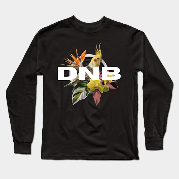 DNB - Tropical Cockatiel Bass Bird Long Sleeve T-Shirt by DISCOTHREADZ 